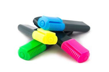 Dört renk vurgulayıcılar fotoğrafı