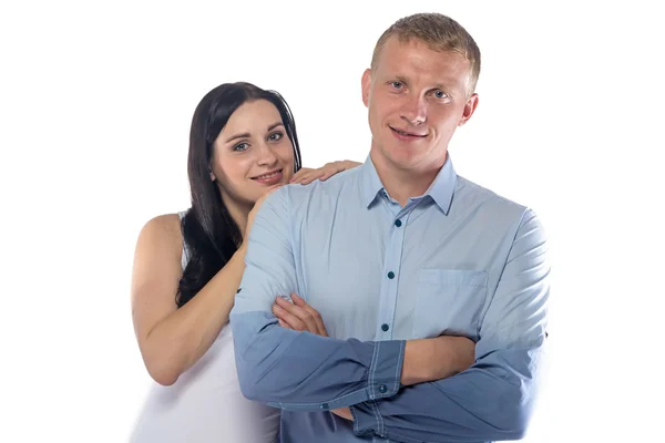 Photo of brunette woman and blond man — Stock Photo, Image