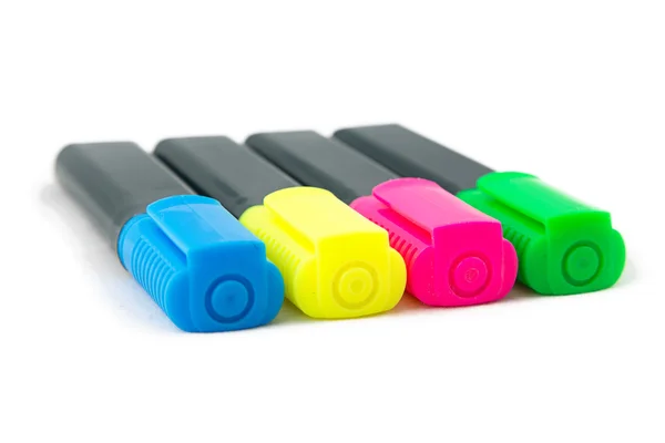 Görüntü renk fosforlu kalemler, yarı açık — Stok fotoğraf