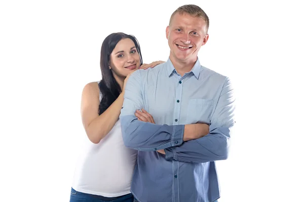 Image of brunette pregrant woman and blond man — Stock Photo, Image