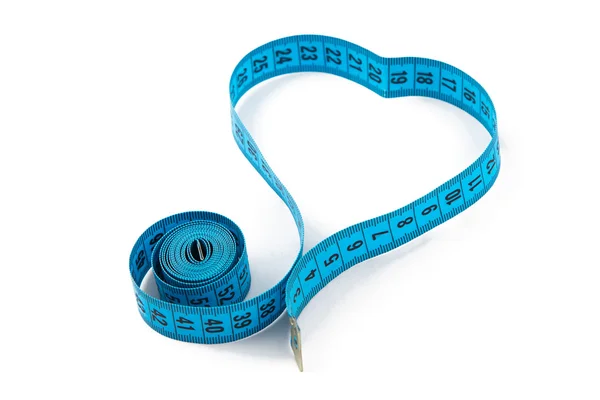 Image blue measuring tape, heart — Stock Photo, Image