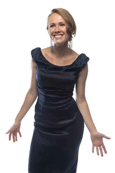 Image of woman in black cocktail dress — Stock Photo, Image