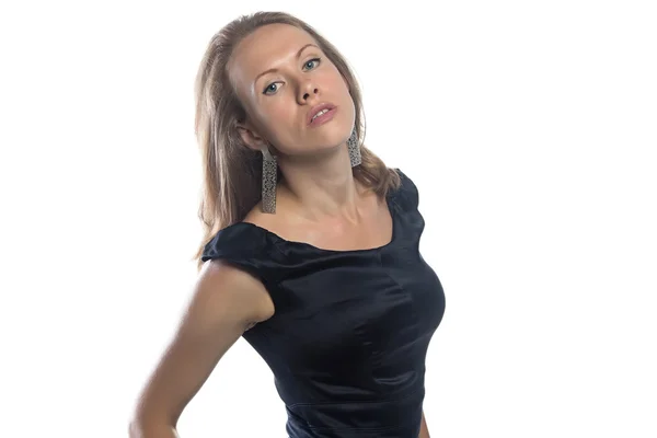 Obrázek seriózní žena s velkým náušnice — Stock fotografie
