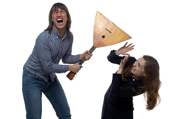 Enojado joven hombre y mujer gritando —  Fotos de Stock