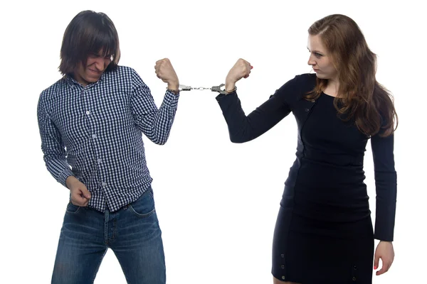 Confrontation of man and woman — Stock Photo, Image