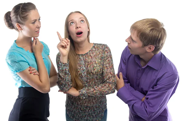 Blond woman and good idea — Stock Photo, Image