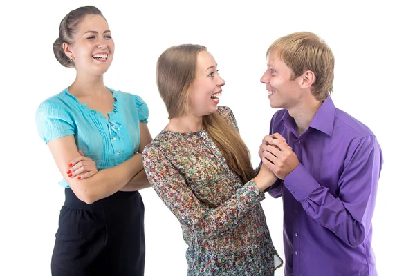 Office romance and smiling boss Stock Image