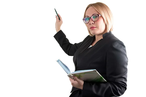 Business woman on white background — Stock Photo, Image