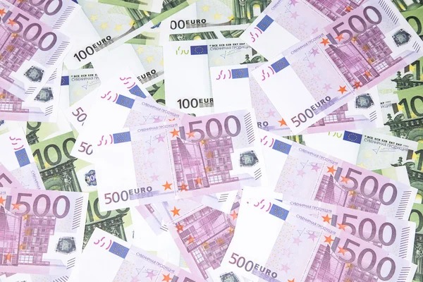 Contesto di uno e cinquecento euro — Foto Stock
