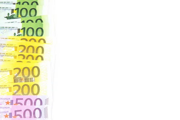 Background of hundreds euro on left — Stock Photo, Image