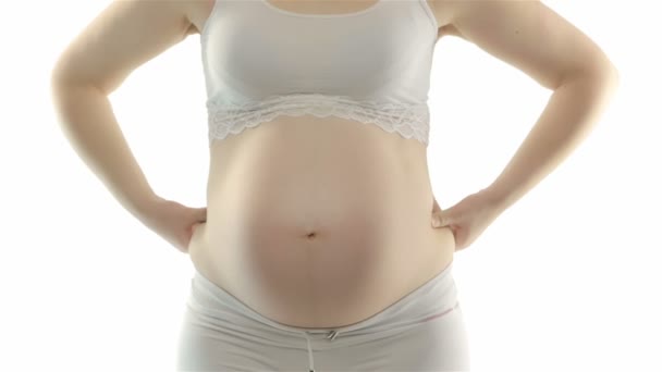Zwangere vrouw en overgewicht — Stockvideo