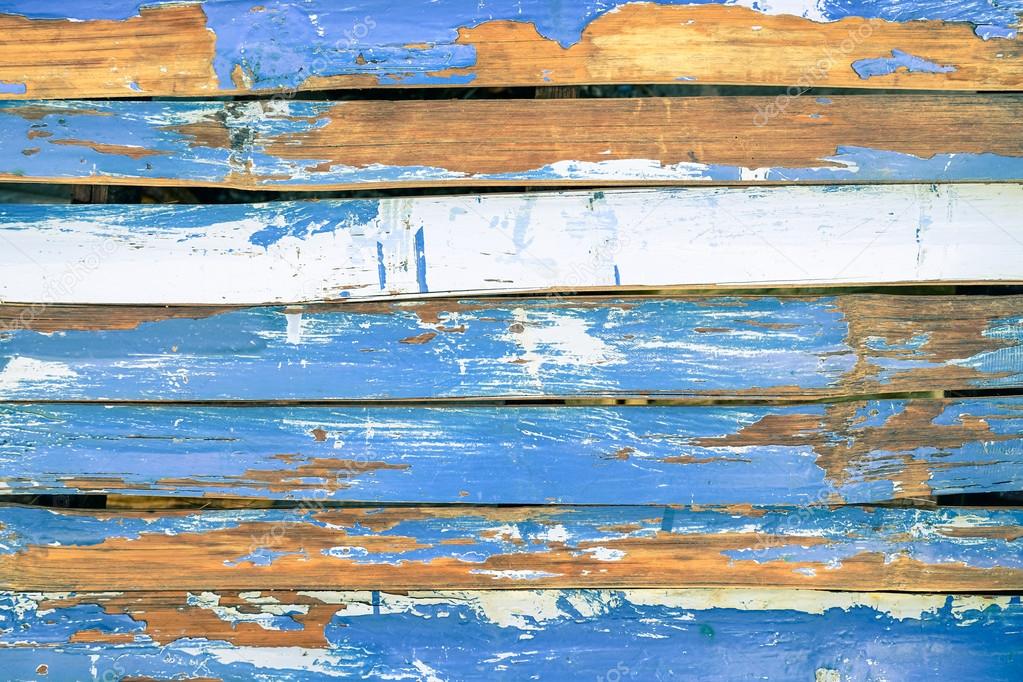 Cyan blue wood background and alternative construction material - Texture on wooden panel in outer fence structure - Retro seamless backdrop pattern - Soft vintage saturated filtered look