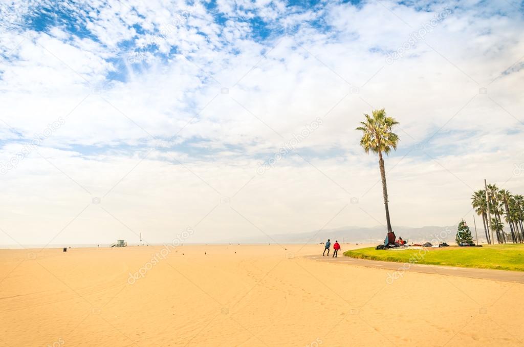 Venice Beach in a bright sunny day - World famous place near Santa Monica - Atlantic seaside in Los Angeles territory