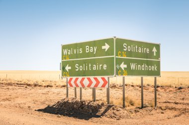 Birden çok yol çöl sokakları özel seyahat hedefleri için Namibya - Walvis Bay - Solitaire - Windhoek - kayıt