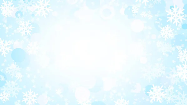Gyönyörű Háttér Téli Dekoratív Hópelyhek — Stock Fotó
