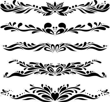 Beyaz arkaplanda vektör vintage çerçeveleri kümesi