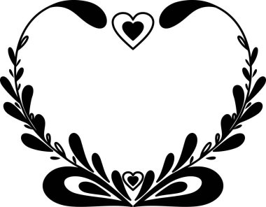 Çerçeve şeklinde eski dekoratif kalpler.