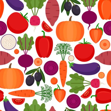 Farklı sebzelerle kusursuz desen