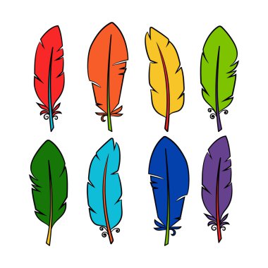 renkli tüyler kümesi