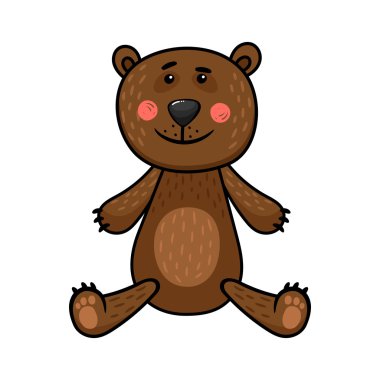 Şirin oturma ayı illüstrasyon vektör