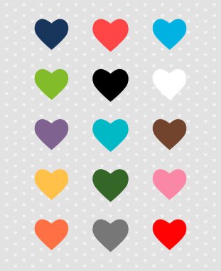 Renkli kalp tebrik kartı