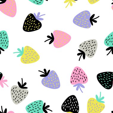 Şirin böğürtlenli kusursuz vektör deseni