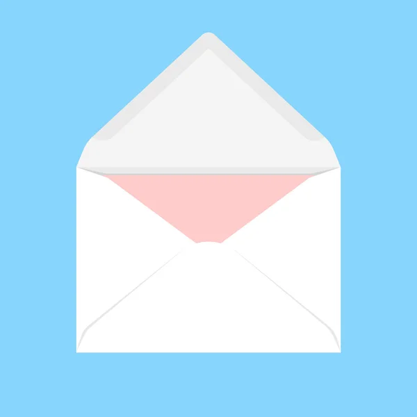 Offener weißer Umschlag mit rosa Blatt Papier — Stockvektor