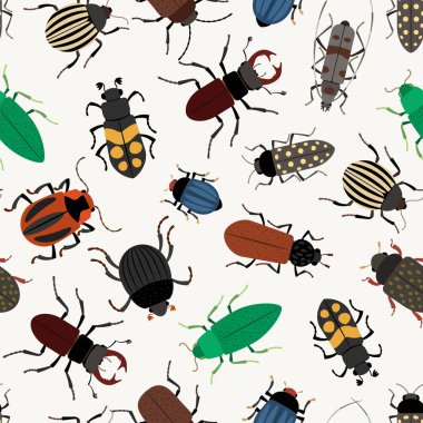 Küçük sevimli böceklerin kusursuz deseni.