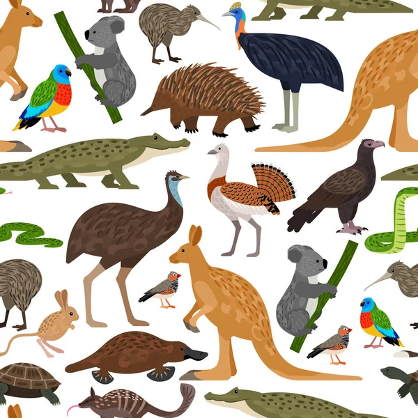 오스트레일리아 야생 동물귀엽고 매미없는 벡터 패턴 벡터 그래픽