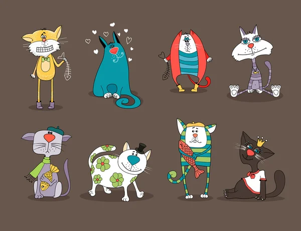 Bir grup komik kedi.