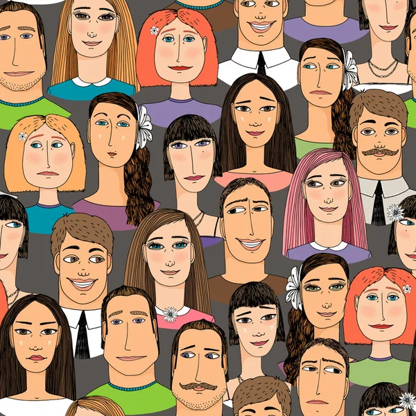 Шаблон с лицами Лицензионные Стоковые Иллюстрации