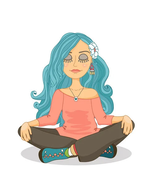 meditasyon oturan kız