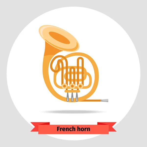 Instrument de musique cor français — Image vectorielle