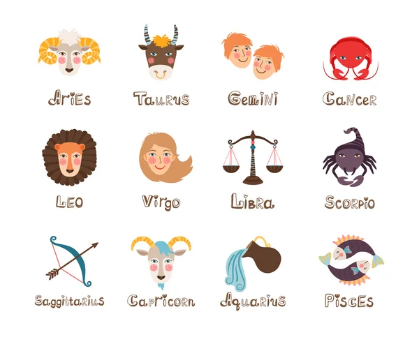 Zodiac signs vector set. — Stock Vector