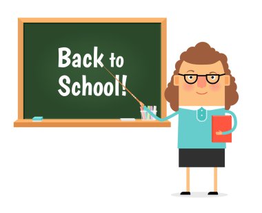 Öğretmen blackboard duran ve yazıt için işaretçi ile gösterilen: 