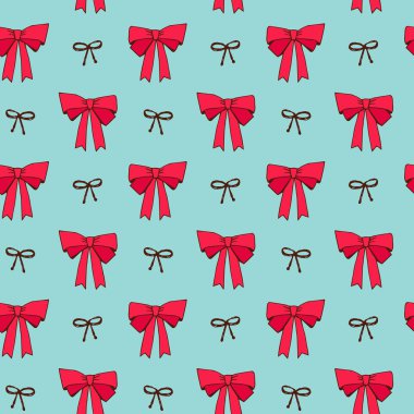 Mavi arka plan üzerinde kırmızı yay. Vektör çizim