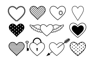 Ok ve kanatları güzel kalpler