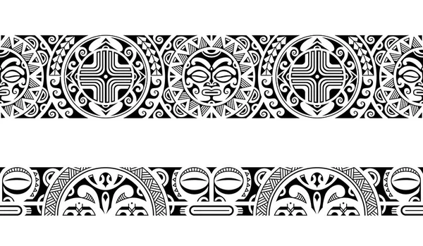 Maori polynesian tattoo bracelet. Tribal sleeve seamless pattern vector.  Samoan border tattoo design fore arm or foot. Armband tattoo tribal. band  fabric seamless ornament isolated on white background 26641794 Vector Art at