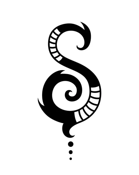 Buchstabensymbol Für Logo Tätowierung Emblem Monogramm Schild Maori Stammesstil — Stockvektor