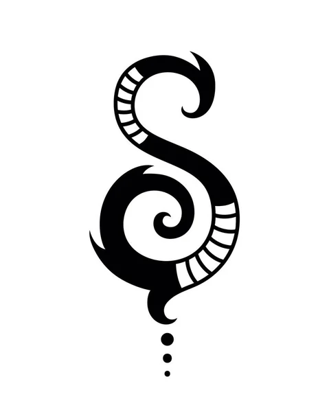 Símbolo Letra Para Logotipo Tatuagem Emblema Monograma Escudo Estilo Maori — Vetor de Stock