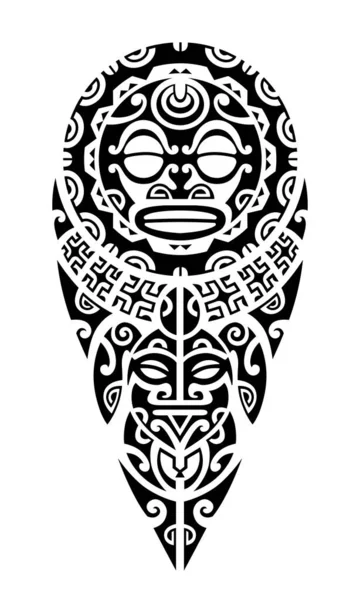 Tattoo Skica Maori Styl Pro Nohu Nebo Rameno Želvou Slunce — Stockový vektor