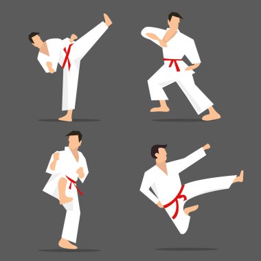 Dövüş sanatları eylem vektör çizimi tasarımı