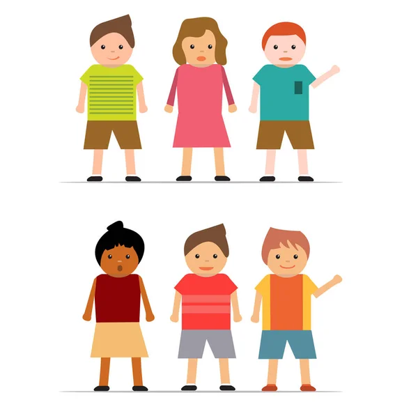 Set Children Vector Art Illustration — Stock Vector