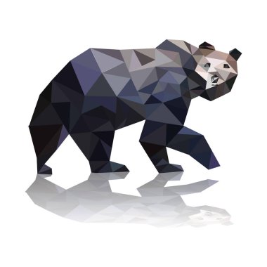 Çokgen origami ayı vektör sanat çizimi