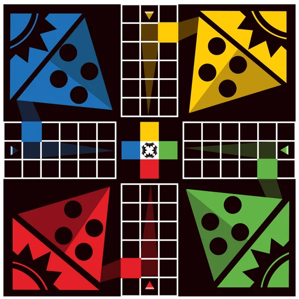 Ludo oyun tahtası vektör sanatı çizimi
