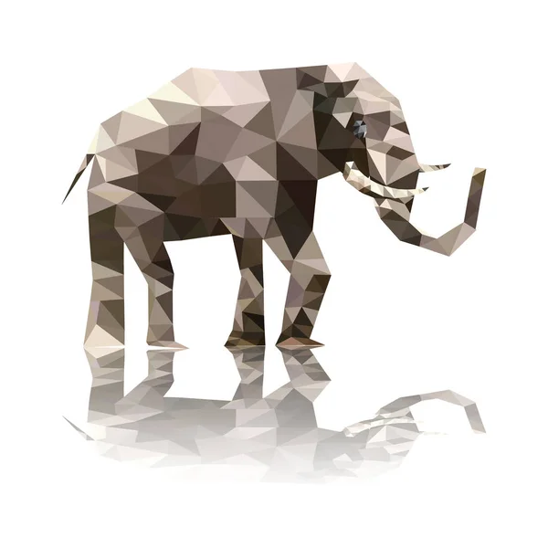 Ilustração Arte Vetorial Elefante Origami Poligonal —  Vetores de Stock