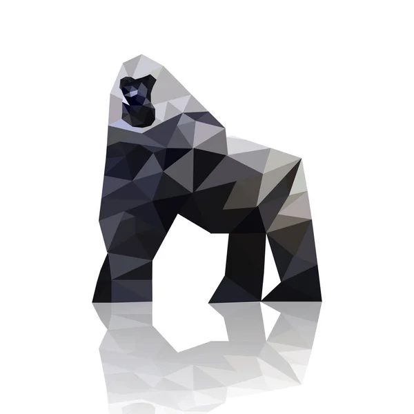 Çokgen origami Goril vektör sanat çizimi