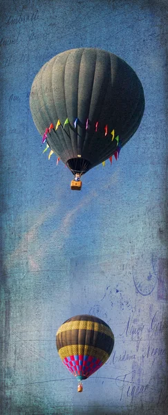 Hot Air Balloons With Grunge Textured Background — Stock Photo, Image