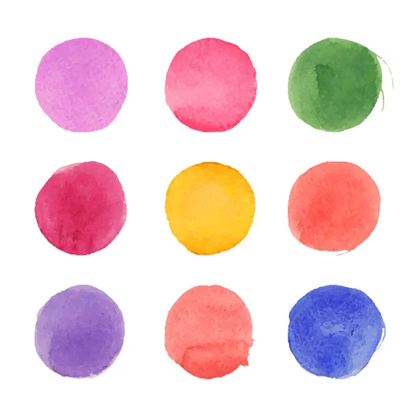 Ensemble vectoriel de cercles d'aquarelle — Image vectorielle