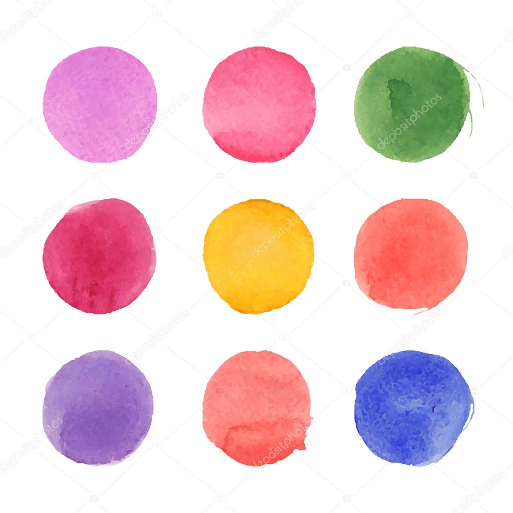 Vector set of watercolor circles